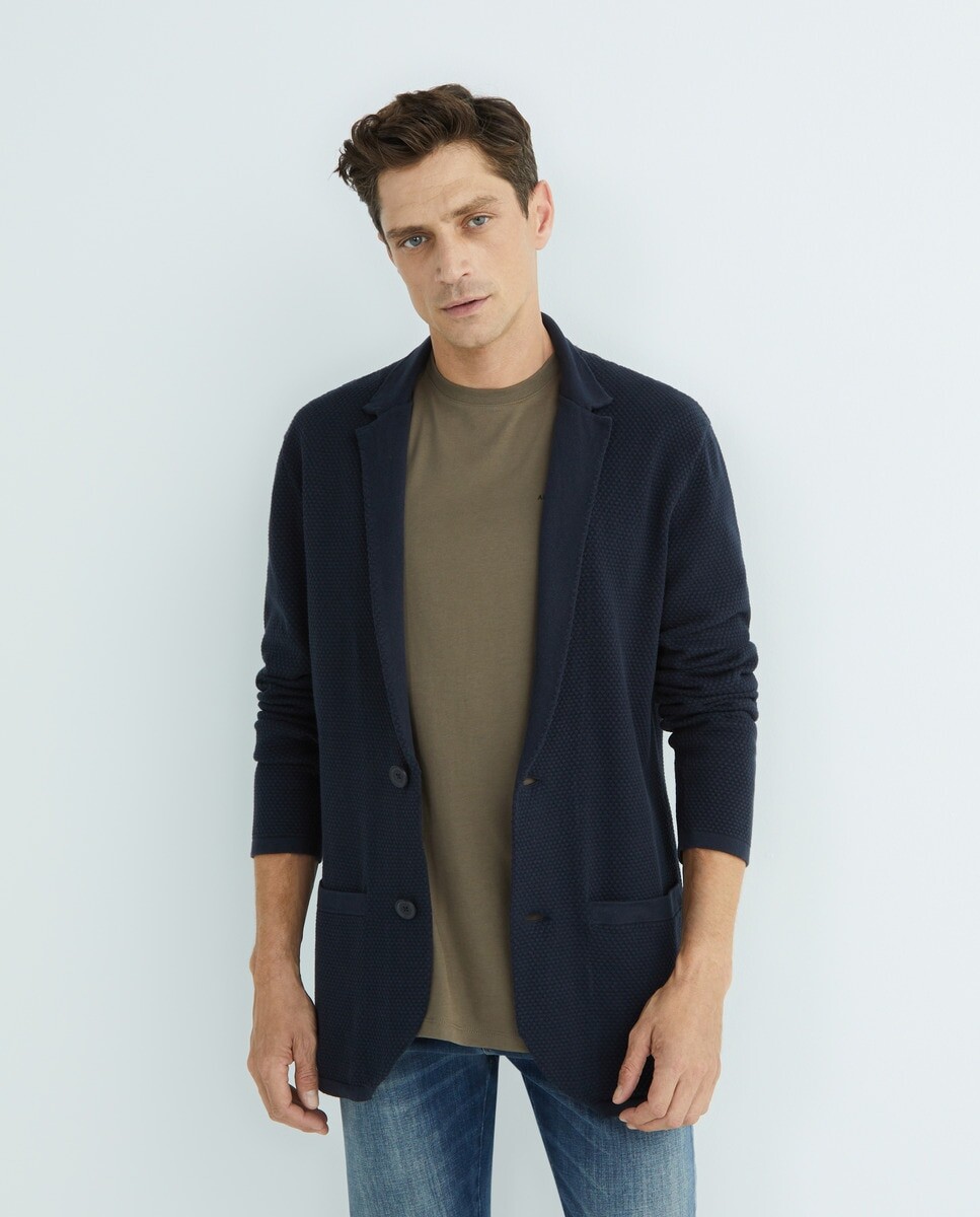 

Мужская трикотажная спортивная куртка Armani Exchange, темно-синий