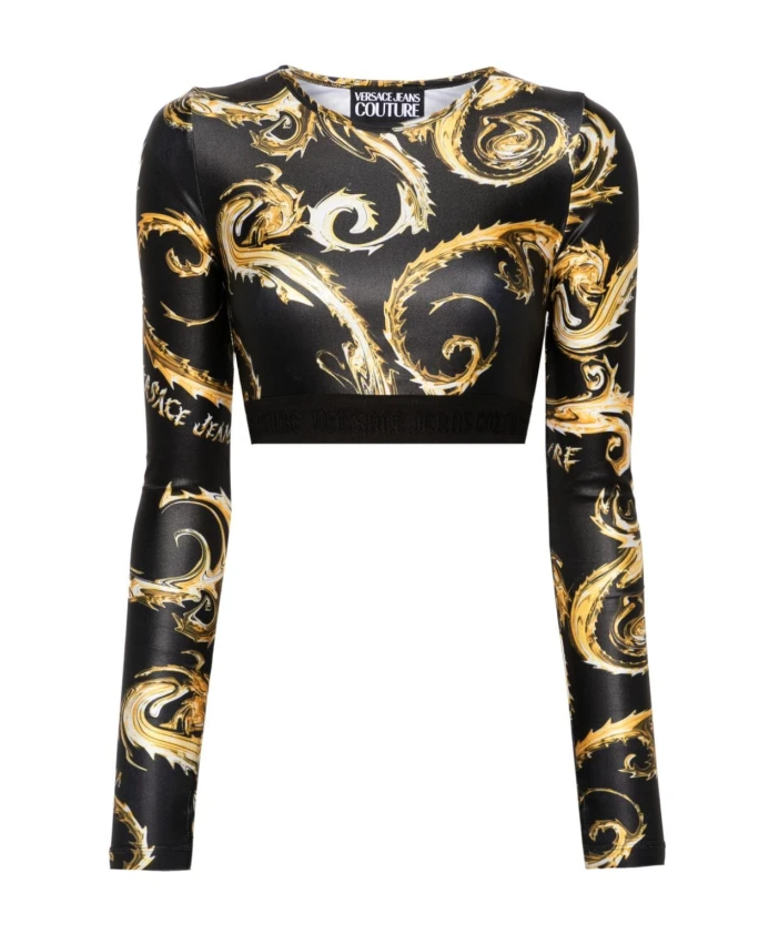 

Топ с длинными рукавами женская мода Versace Jeans Couture, мультиколор