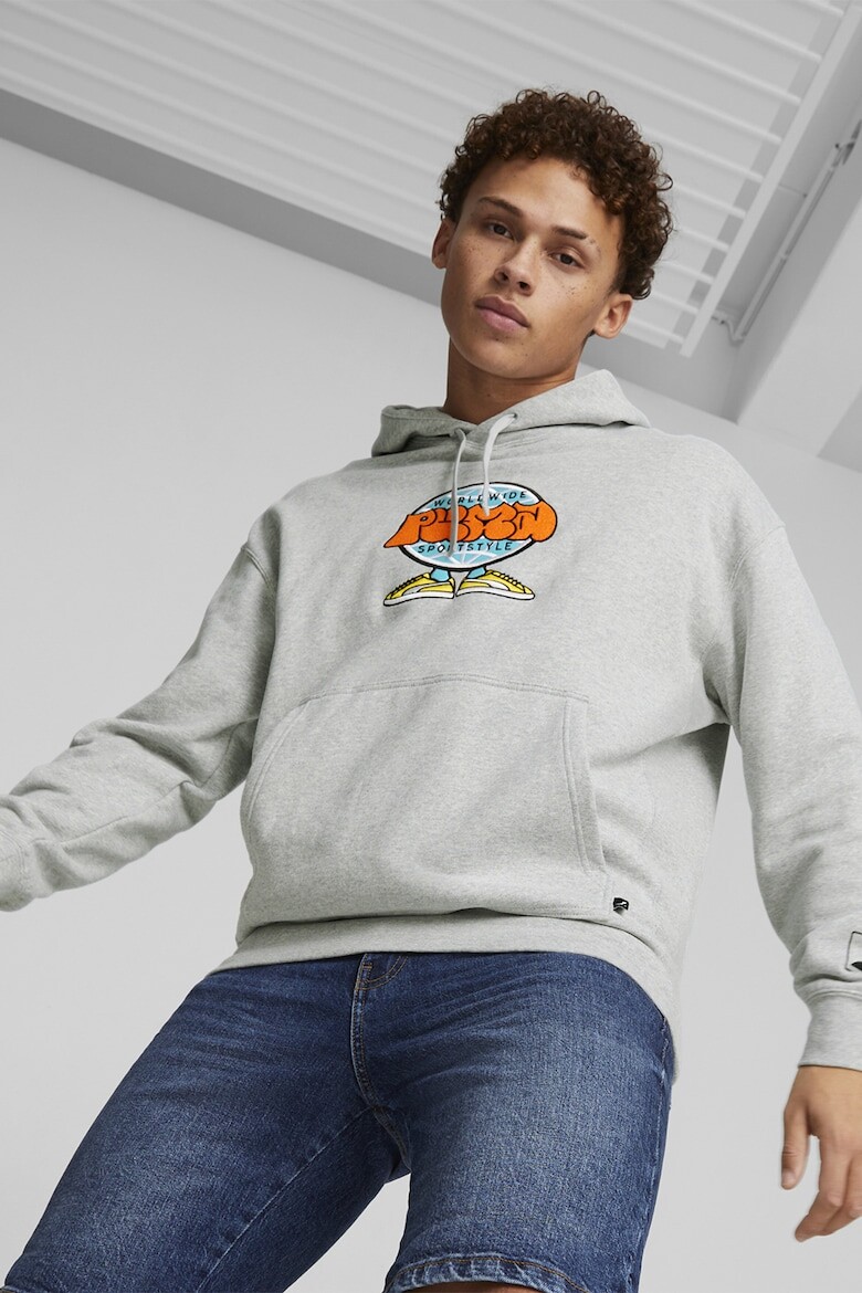

Худи Uptown Stick To It с цветочной вышивкой Puma, серый