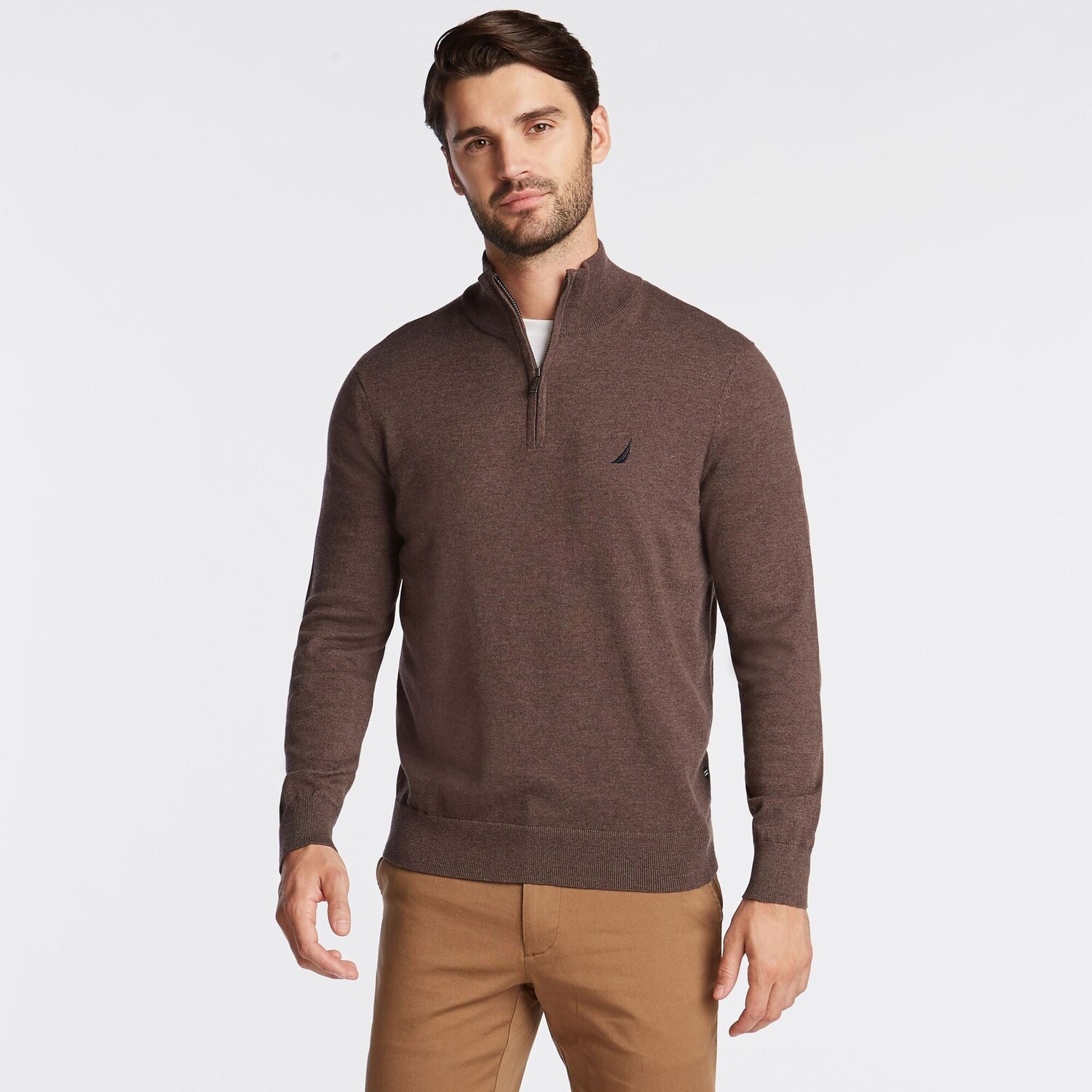 

Мужской свитер Nautica Big & Tall Quarter Navtech, цвет Sable Heather