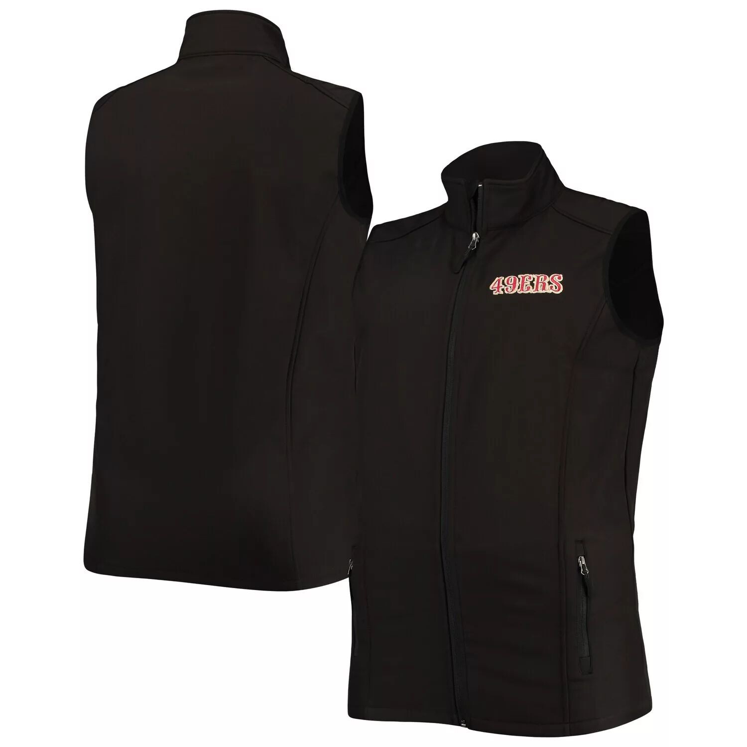 

Мужской черный жилет Dunbrooke San Francisco 49ers Big & Tall Archer Softshell с молнией во всю длину
