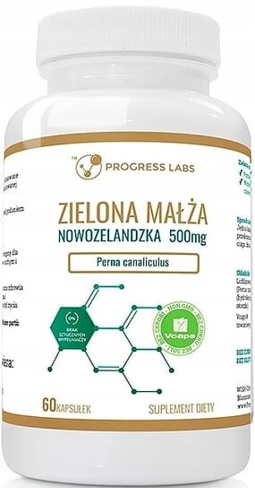 

Progress Labs, Зеленые новозеландские мидии 500 мг Joints Bones, 60 капсул.