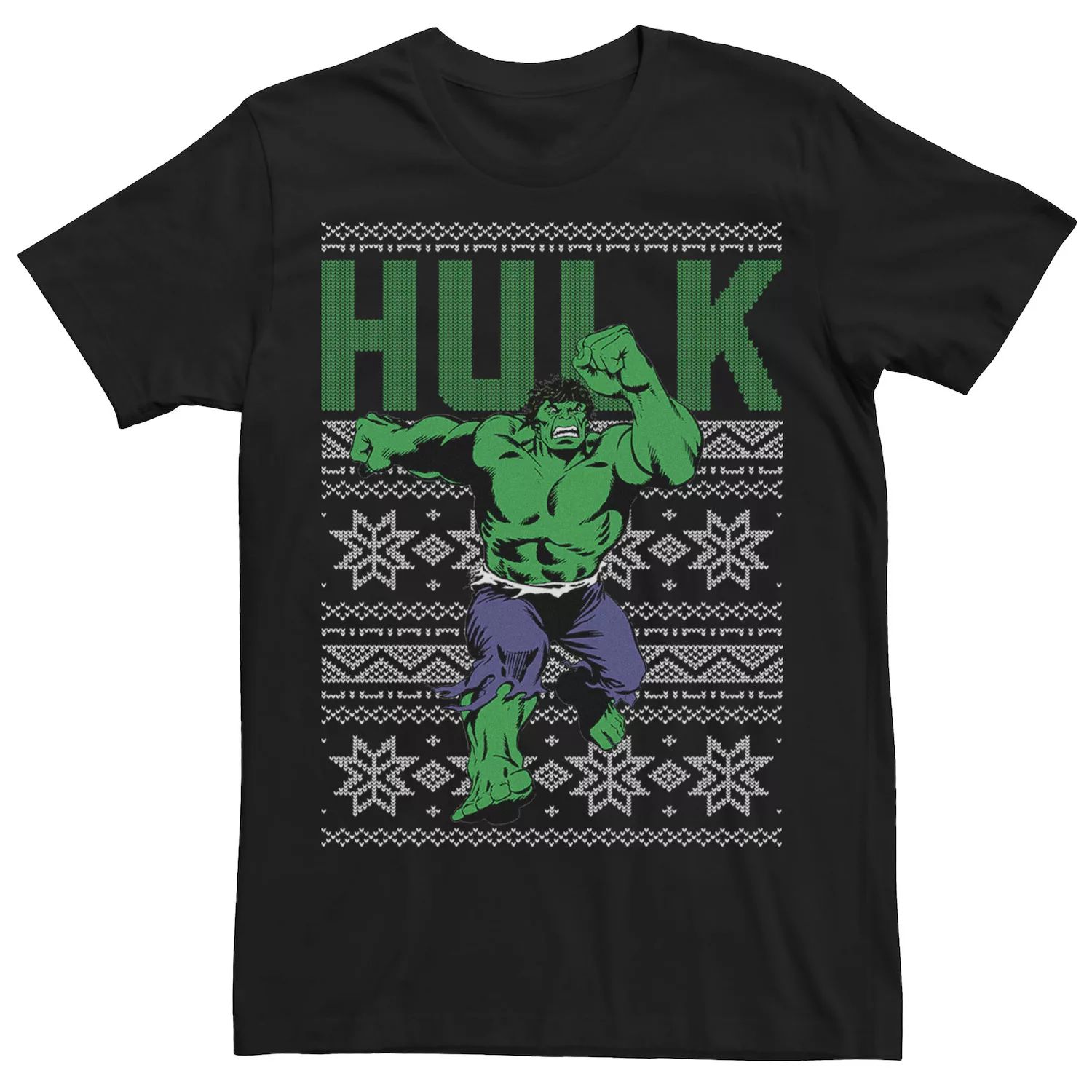 Мужская футболка с рисунком Marvel Hulk Retro Ugly Christmas