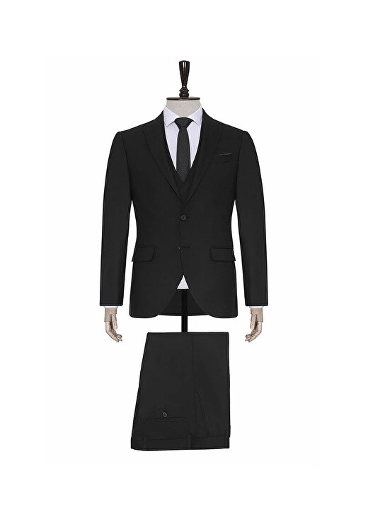 

Черный мужской костюм Slim Fit с нормальной талией Süvari