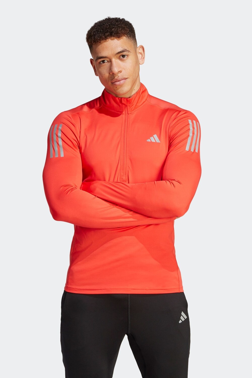 

Толстовка Performance Own the Run с молнией 1/4 и длинными рукавами adidas, красный