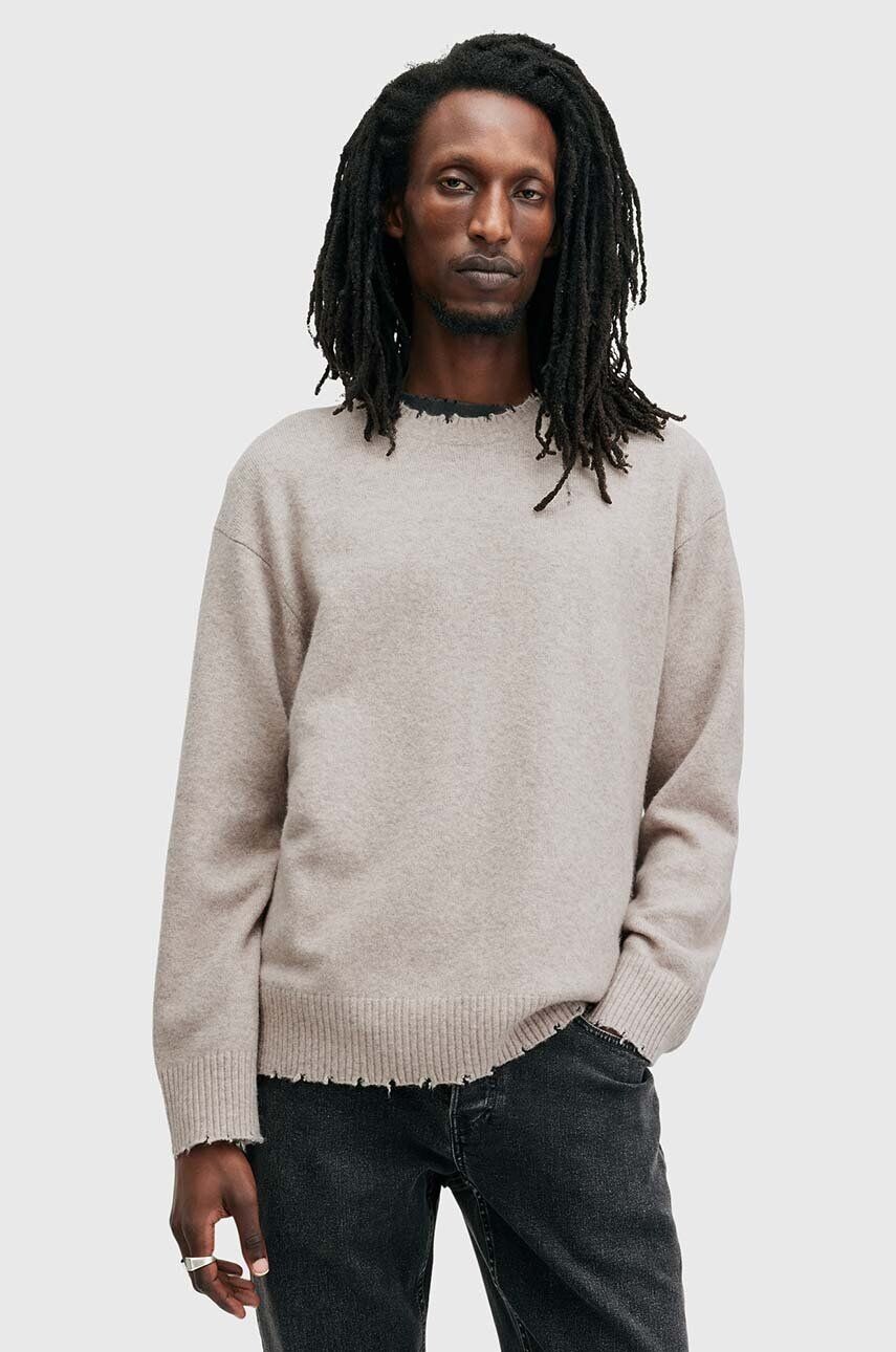 

Свитер AllSaints из шерсти LUKA CREW, бежевый