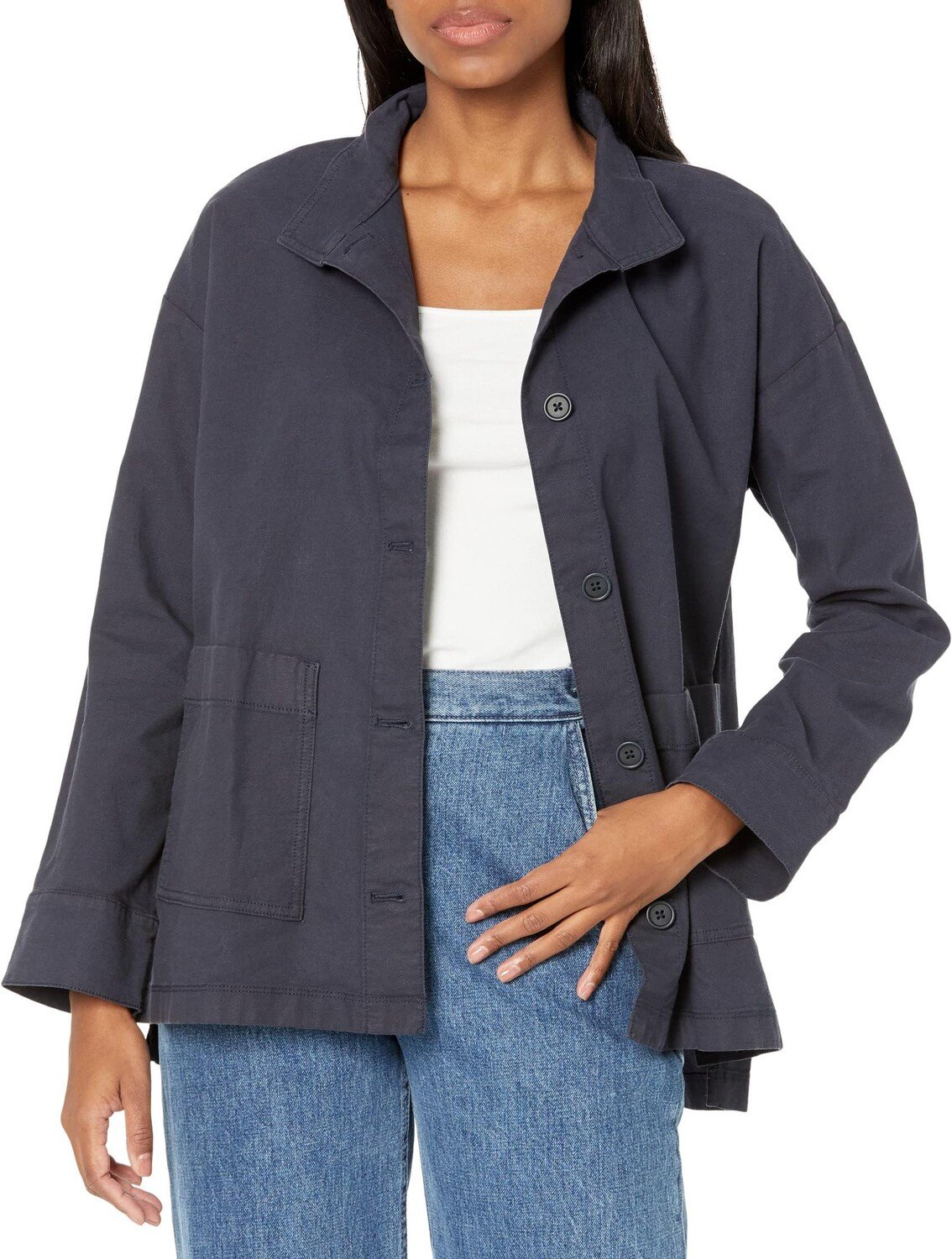 

Куртка Petite Stand Collar Jacket Eileen Fisher, цвет Ocean