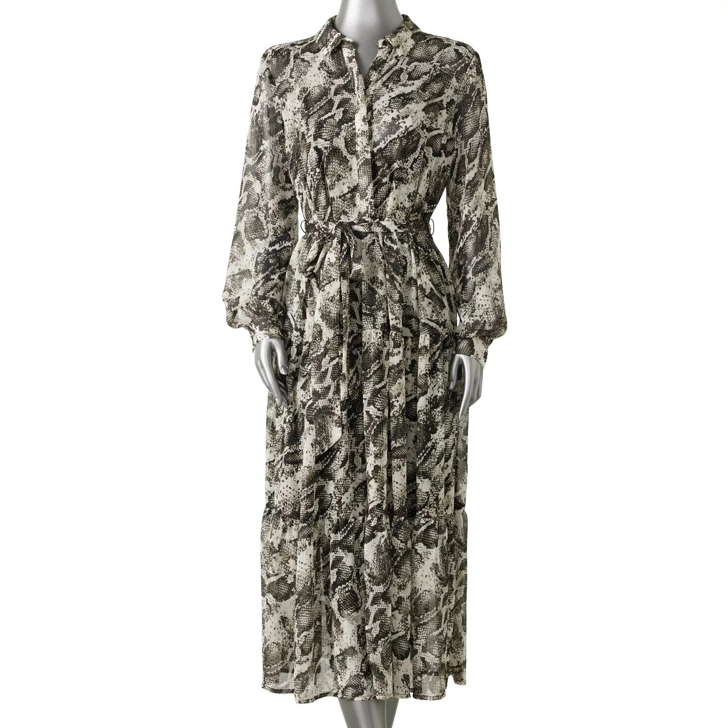 

Petite Simply Vera Платье-рубашка миди с поясом Vera Wang Simply Vera Vera Wang