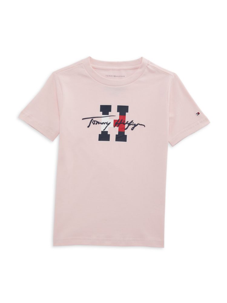цена Футболка с логотипом для маленького мальчика Tommy Hilfiger, розовый