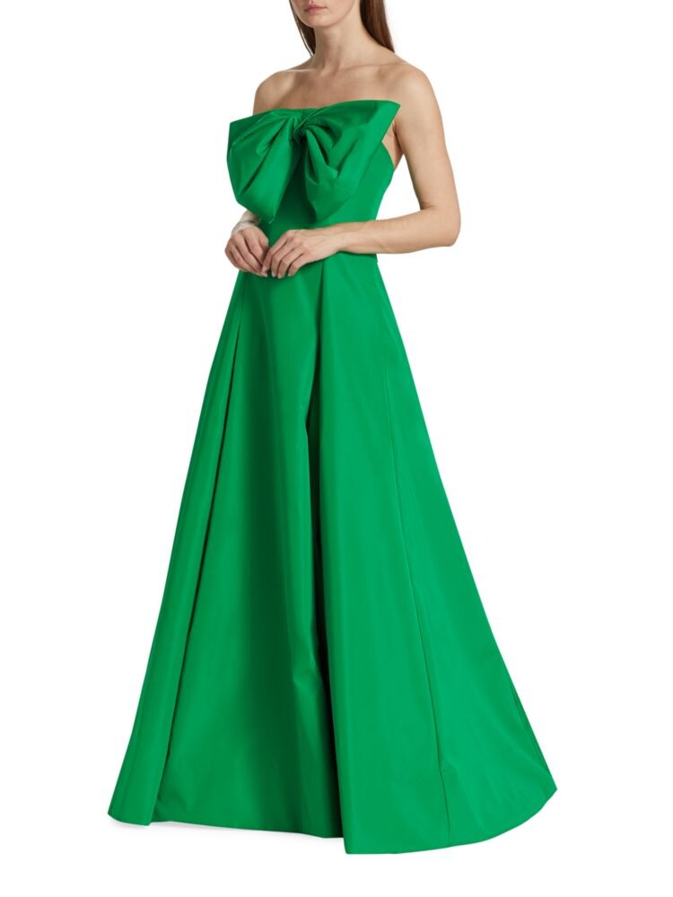 

Расклешенное платье без бретелек из тафты с бантом Jason Wu, цвет Kelly Green