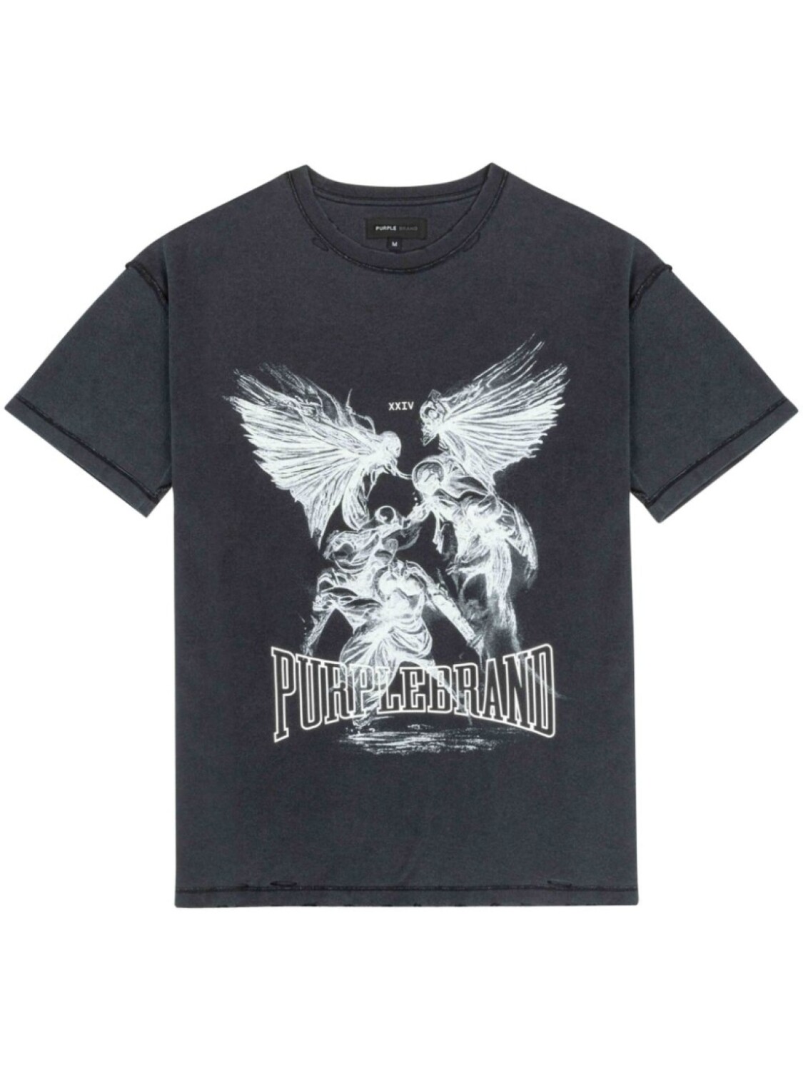 

Purple Brand футболка с принтом Fight, черный
