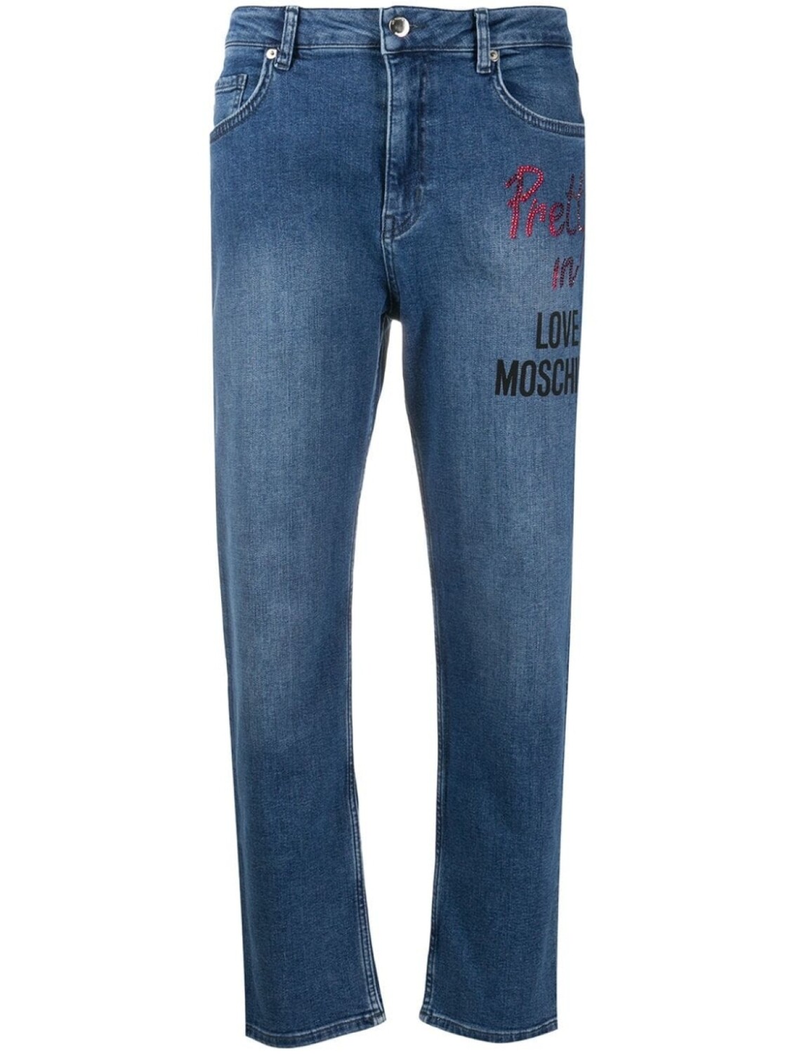 Love Moschino прямые джинсы с логотипом, синий