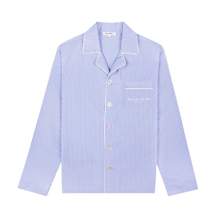 

Топ Sporty & Rich Hotel Du Cap Cursive Pyjama Top, цвет Blue/White