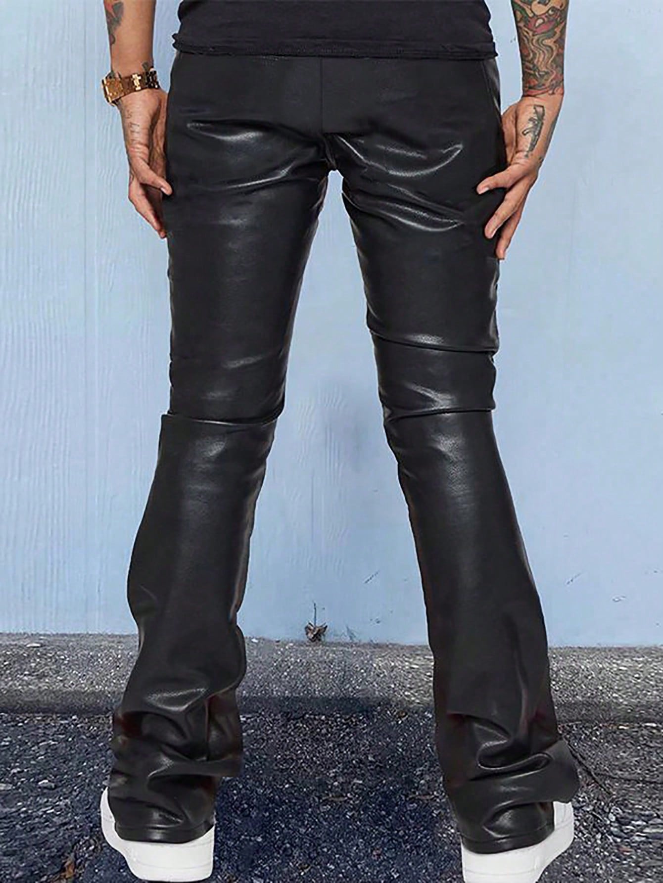 Мужские брюки с карманами и клапанами Manfinity EMRG, черный весенние модные мужские модные брюки из искусственной кожи в рок стиле мужские облегающие мотоциклетные брюки из искусственной кожи