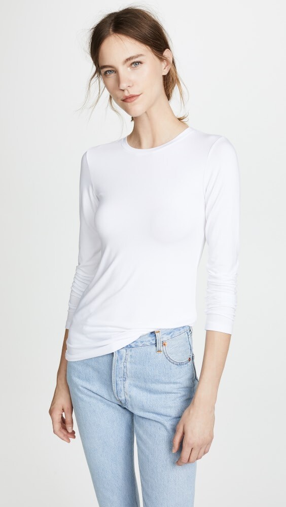 

Рубашка L'AGENCE Crew Neck Tess, белый
