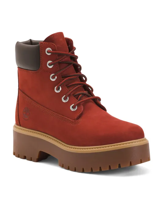 

Кожаные водонепроницаемые ботинки на массивной подошве со шнуровкой Timberland, цвет Chili Oil