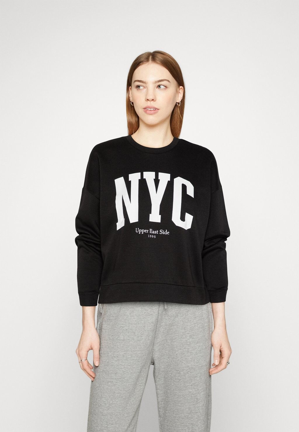 

Толстовка ONLY ONLDIANA O NECK, цвет black/white