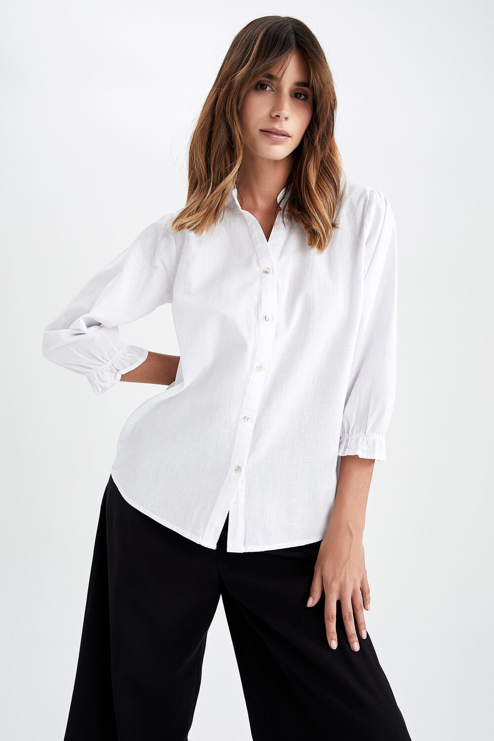 

Блуза DeFacto Langarmhemd REGULAR FIT, белый