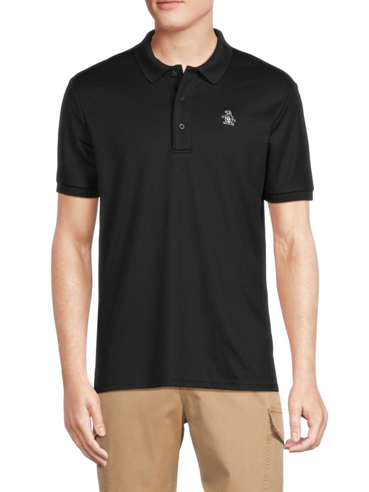 

Однотонная футболка-поло с логотипом Original Penguin, цвет Caviar