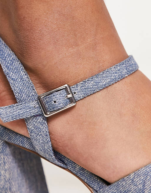 

Джинсовые босоножки на каблуке на платформе ASOS DESIGN Nurture