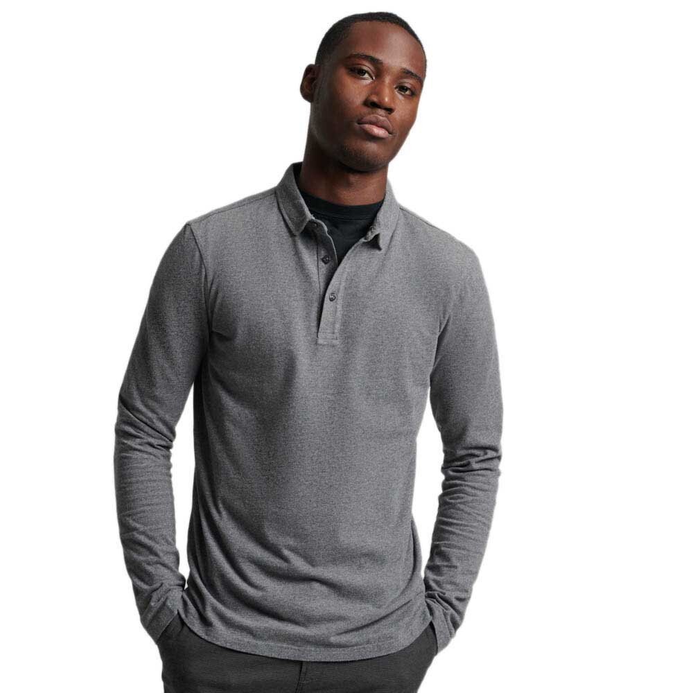 

Поло с длинным рукавом Superdry Studios Jersey, серый