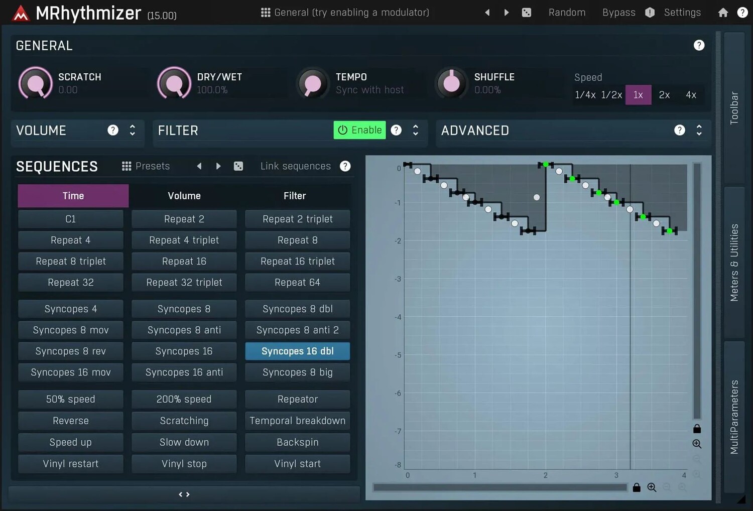 

Плагин эффекта манипулирования временем MeldaProduction MRhythmizer
