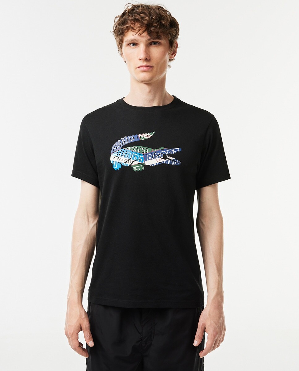 

Спортивная футболка из хлопкового джерси Lacoste, черный