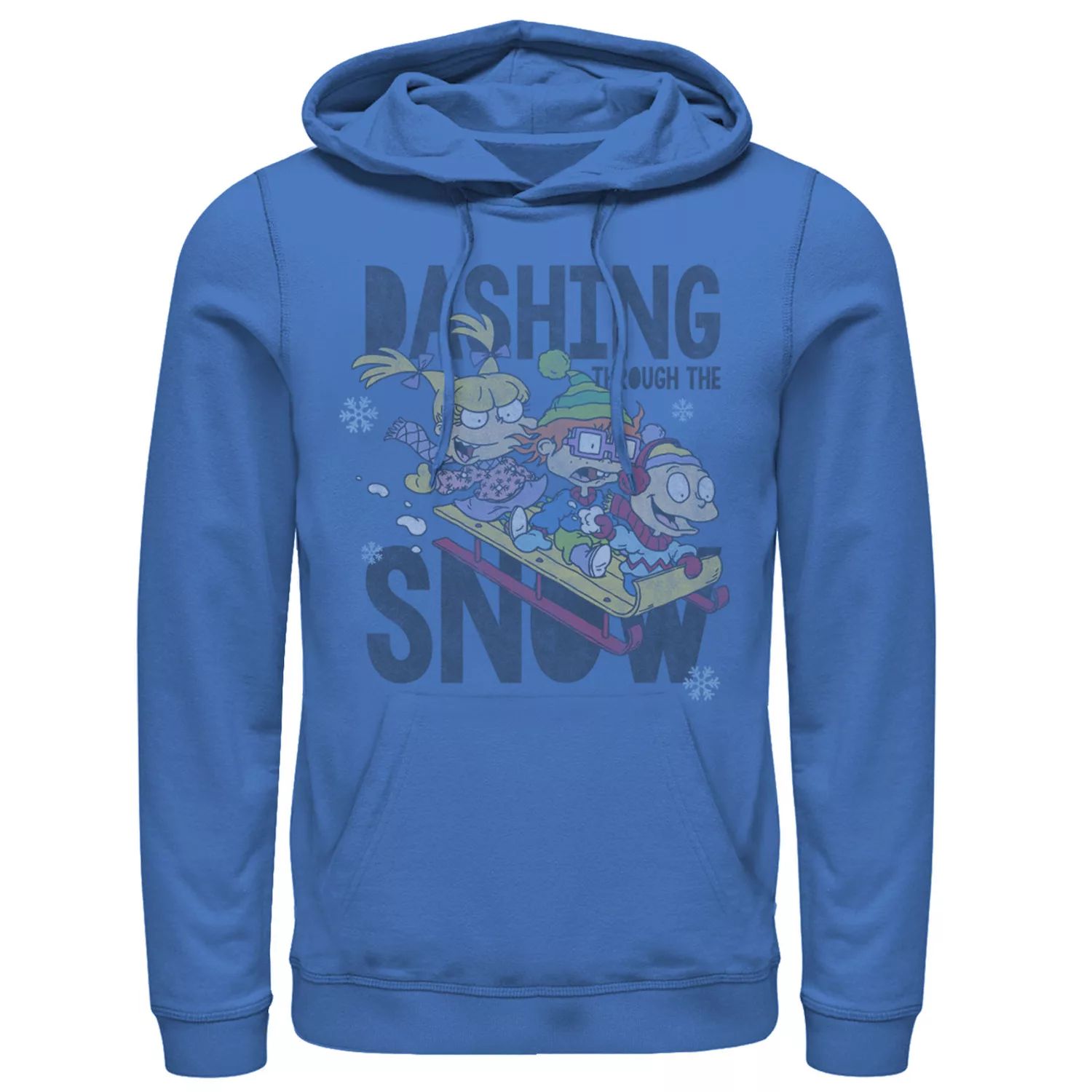 Мужская толстовка с рисунком Rugrats Trio Dashing Through The Snow Sleds Nickelodeon