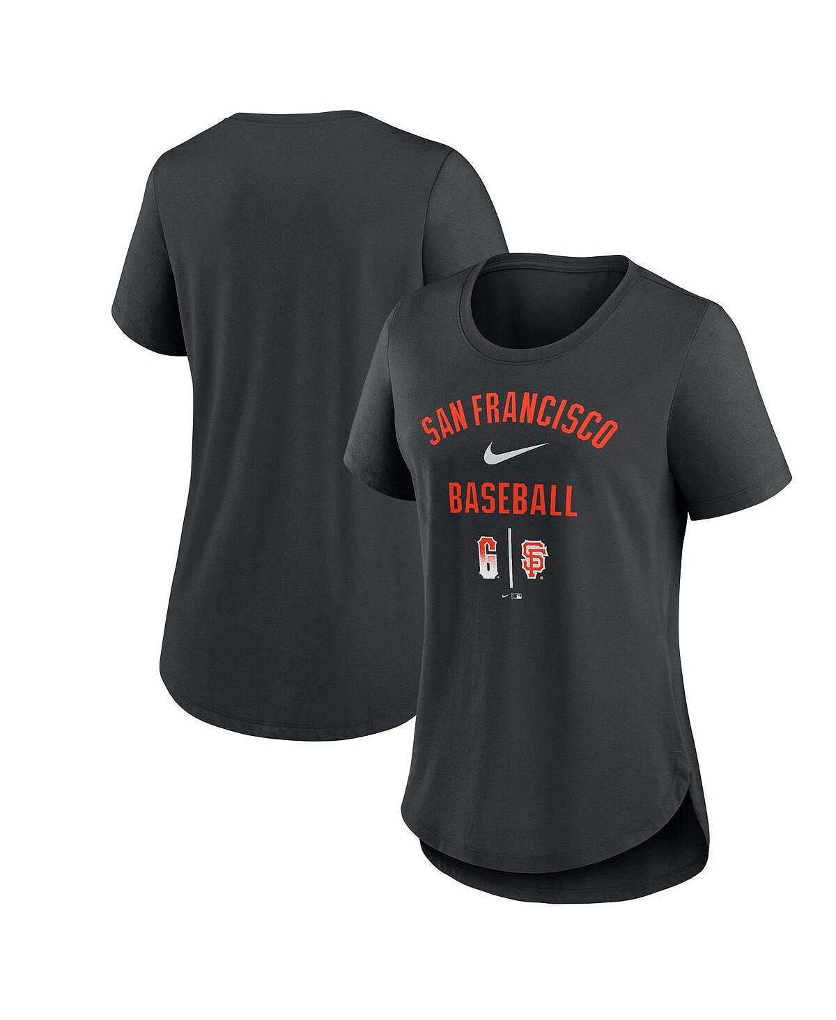 

Черная женская футболка San Francisco Giants City Connect Tri-Blend Nike, черный