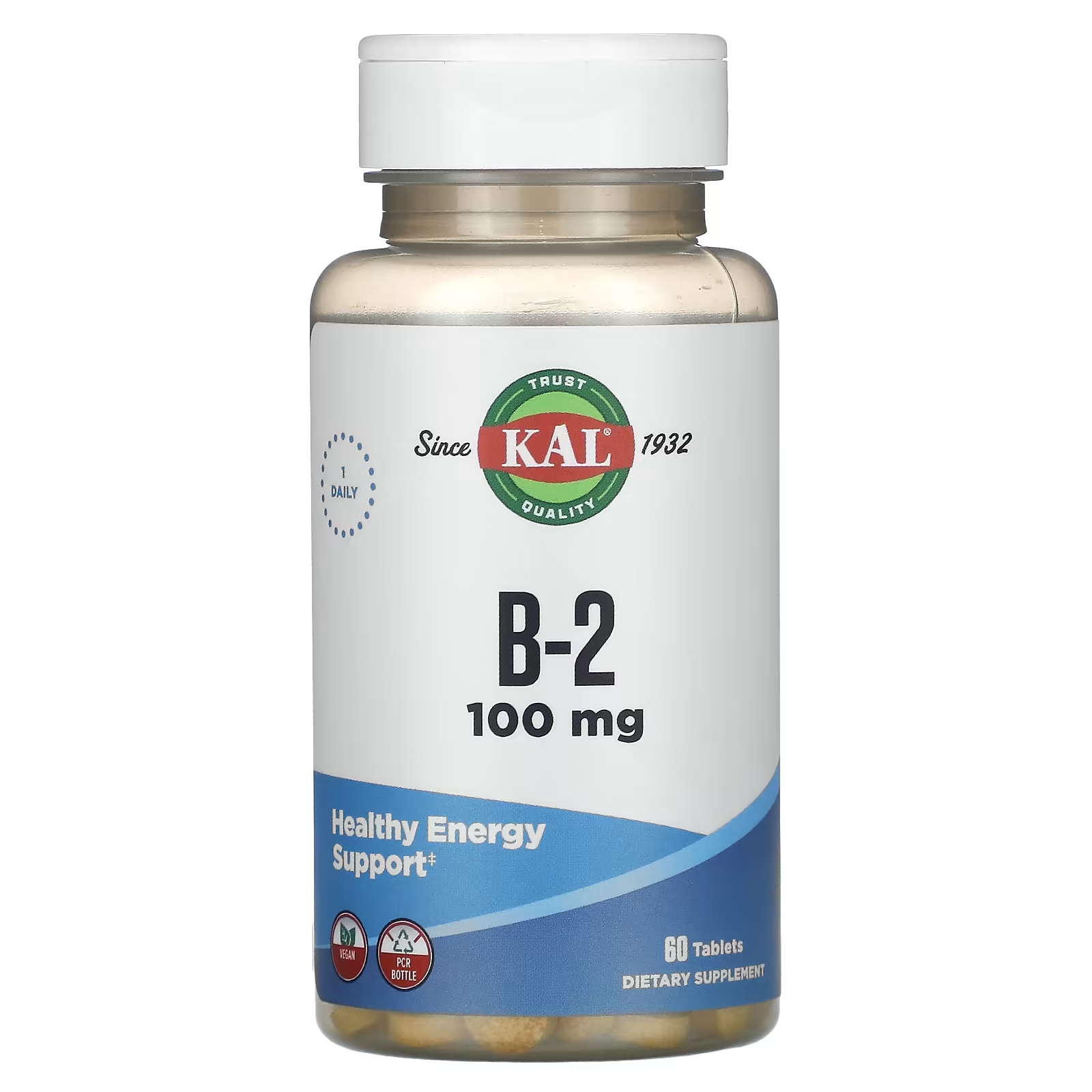 Биологически активная добавка KAL B-2, 100 мг., 60 таблеток биологически активная добавка naturesplus 1000 мг 60 таблеток