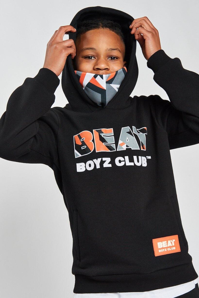 

Толстовка с капюшоном 'DIctate' с гео-логотипом Beat Boyz Club, черный