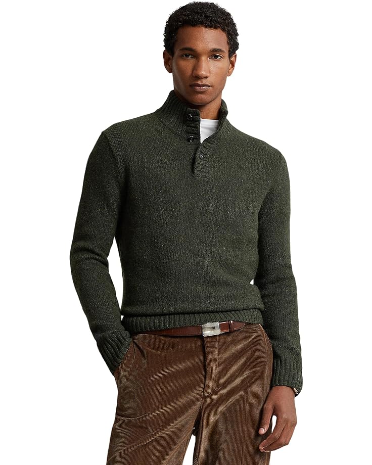 Свитер Polo Ralph Lauren Wool-Blend Mockneck Sweater, оливковый свитер polo ralph lauren logo striped wool blend sweater цвет multi combo