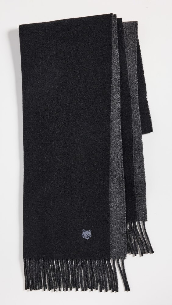 

Шарф Maison Kitsune Fox Head Patch, черный