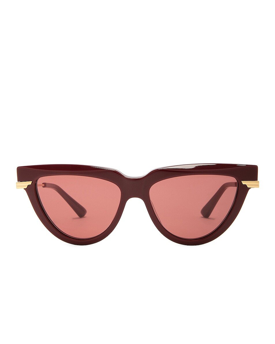 

Солнцезащитные очки Bottega Veneta Cat Eye, цвет Burgundy & Gold