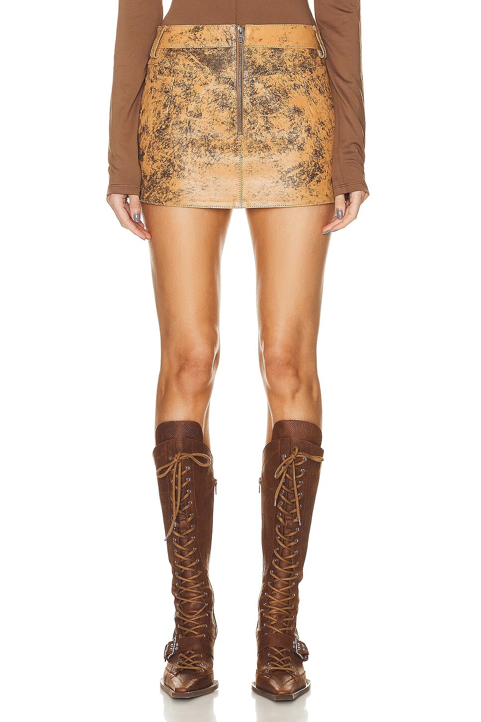 

Юбка Knwls Hellz Mini, цвет Distressed Brown