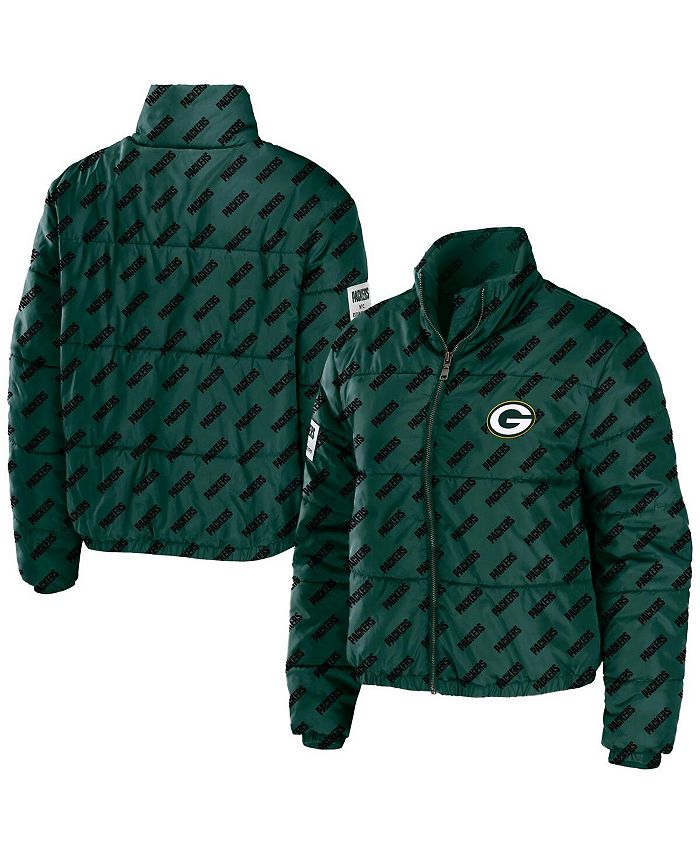 

Женская зеленая дутая куртка с молнией во всю длину Green Bay Packers WEAR by Erin Andrews, зеленый