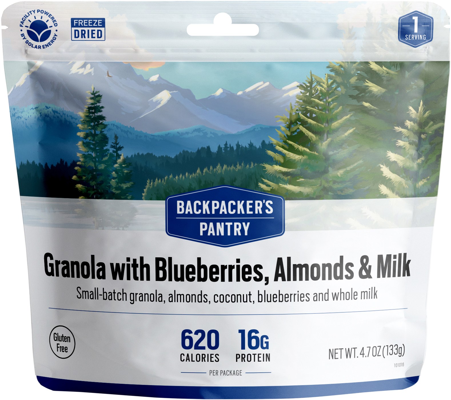 Гранола с молоком и органической черникой Backpacker's Pantry мюсли запеченные ол лайт гранола медовая с ягодами 60 г