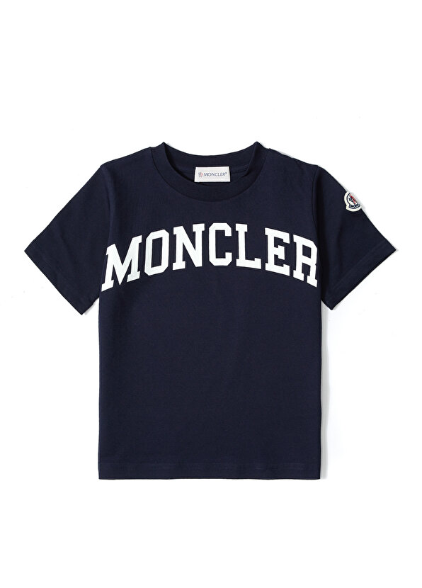 Темно-синяя футболка с логотипом для мальчика Moncler