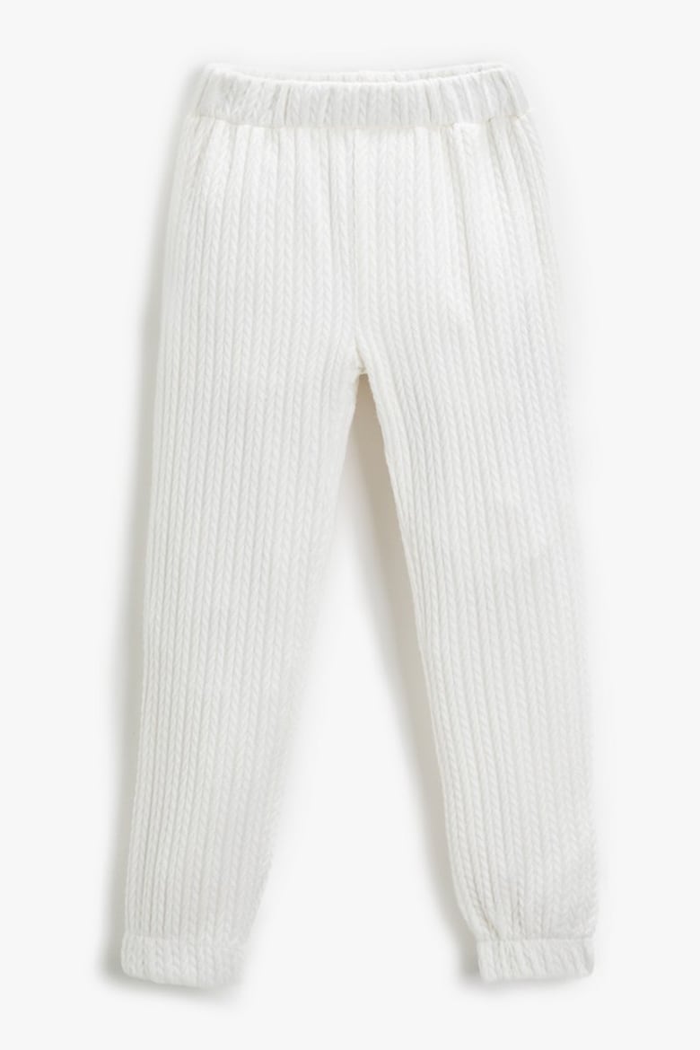 Трикотажные брюки с эластичной талией Koton, белый клетчатые брюки с эластичной талией koton белый
