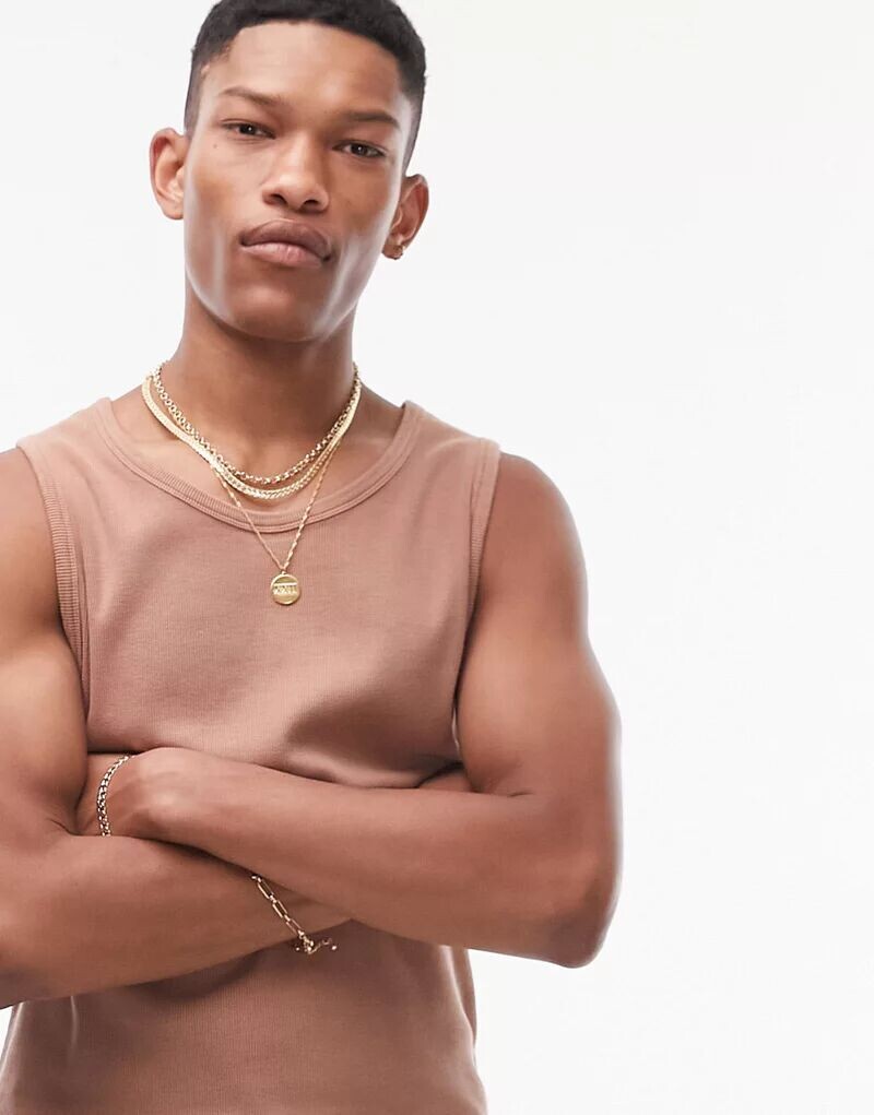 

Рубашка без рукавов в рубчик Topman