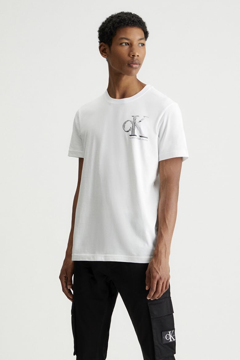 

Хлопковая футболка с логотипом Calvin Klein Jeans, белый