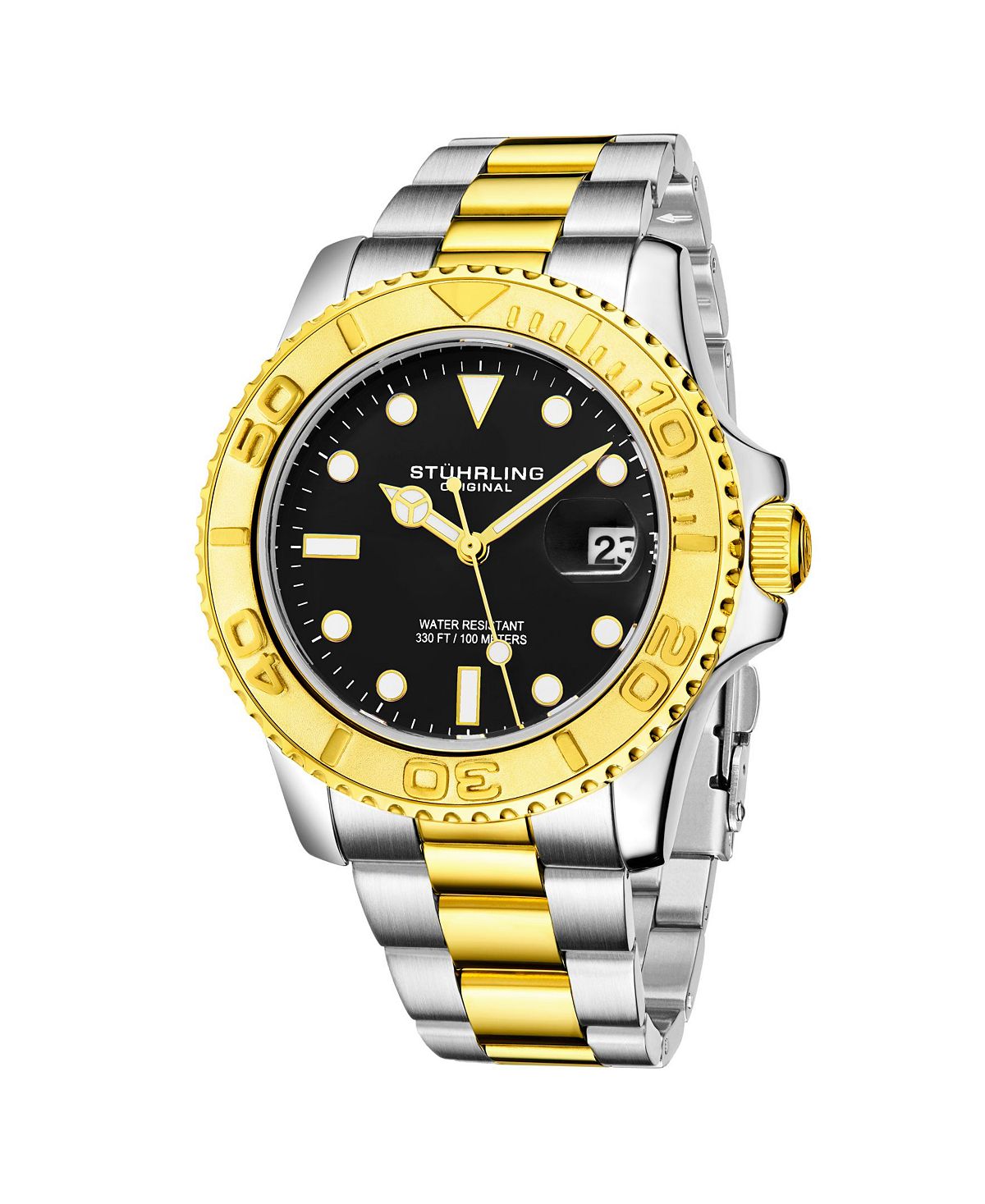 Мужские часы-браслет из нержавеющей стали золото-серебристого цвета 42 мм Stuhrling женские часы браслет из нержавеющей стали золото серебристого цвета 31 мм stuhrling золотой