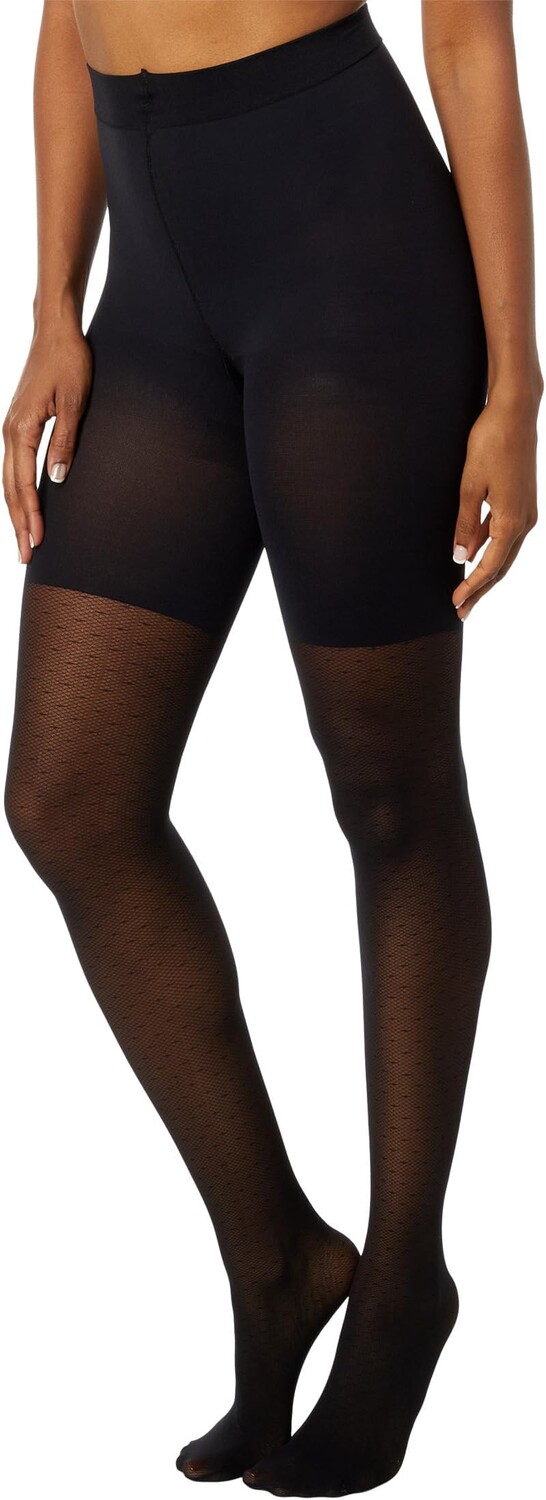 

Модные узкие колготки в сеточку с микроточками Spanx, цвет Very Black 1