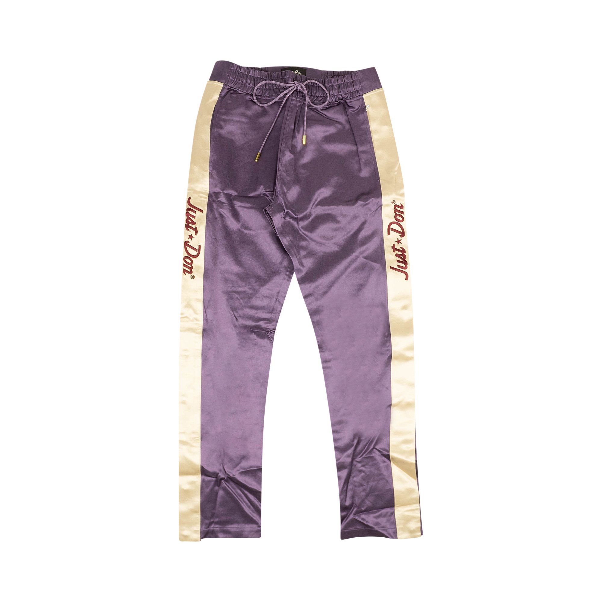цена Атласные отрывные брюки Just Don Team X, фиолетовые