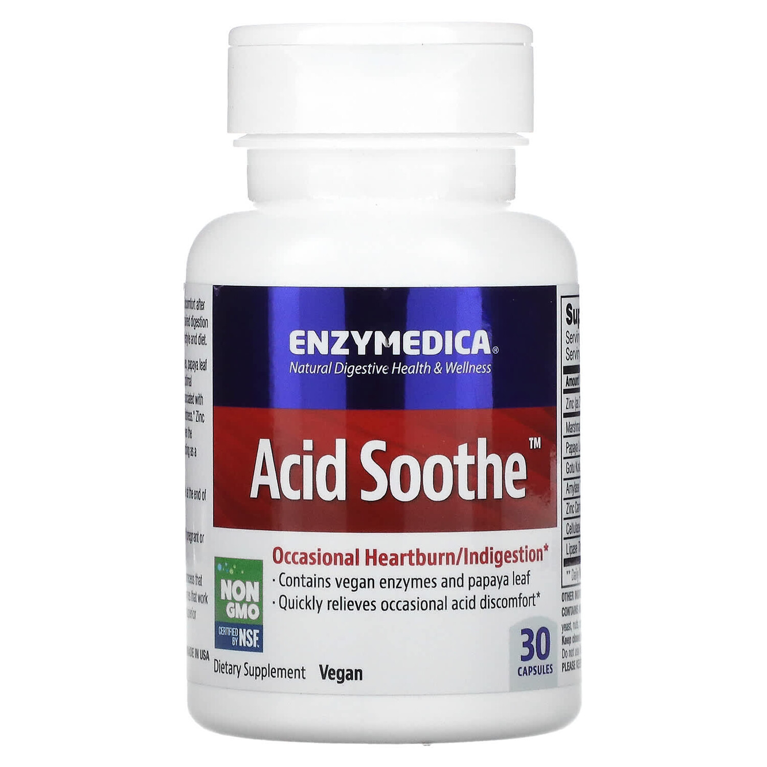 

Acid Soothe, 30 капсул, Enzymedica