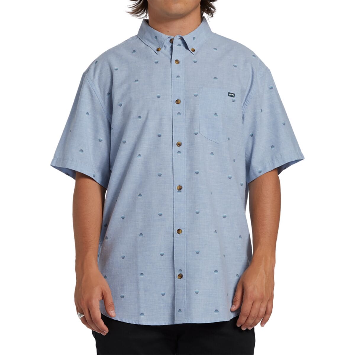 Жаккардовая рубашка с короткими рукавами на весь день Billabong, синий цена и фото
