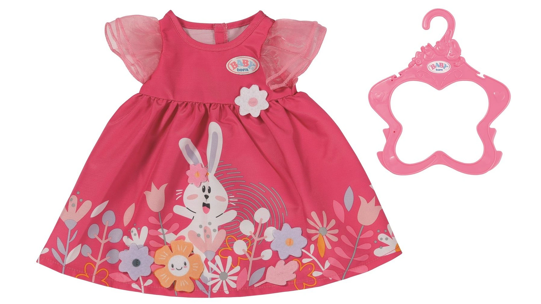 Zapf Creation Платье Baby Born с цветами, 43см 832639 платье baby club для жаркого лета на 9 месяцев