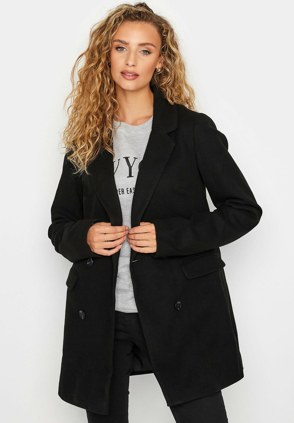 

Короткое пальто Double Brested Brushed Long Tall Sally, черный