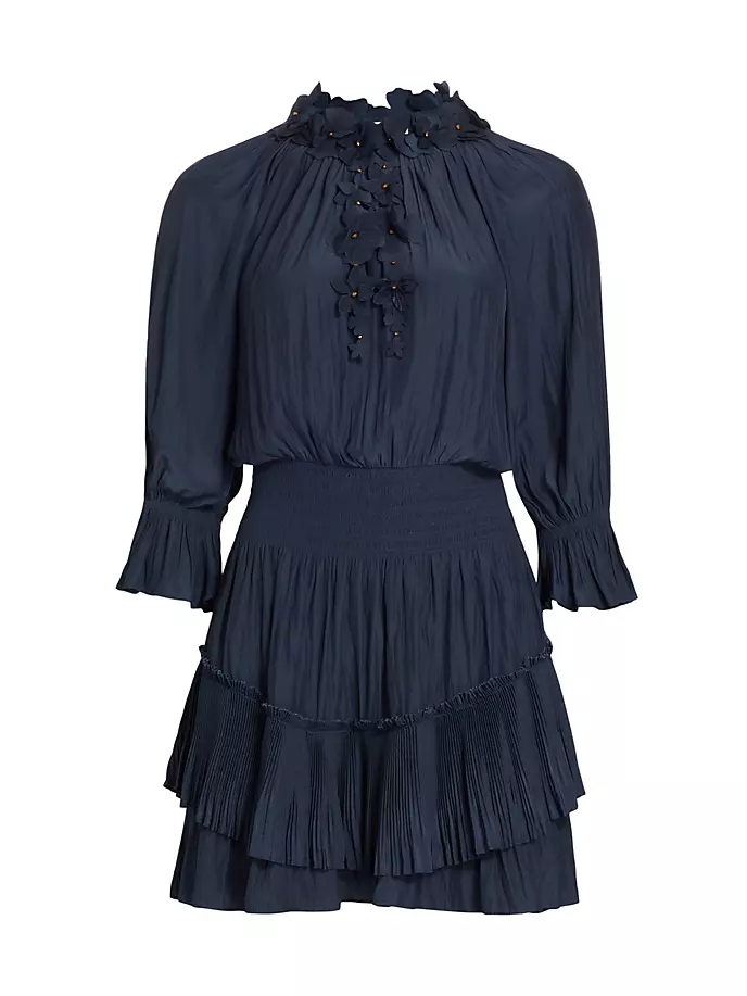 Плиссированное мини-платье Alison Ramy Brook, темно-синий