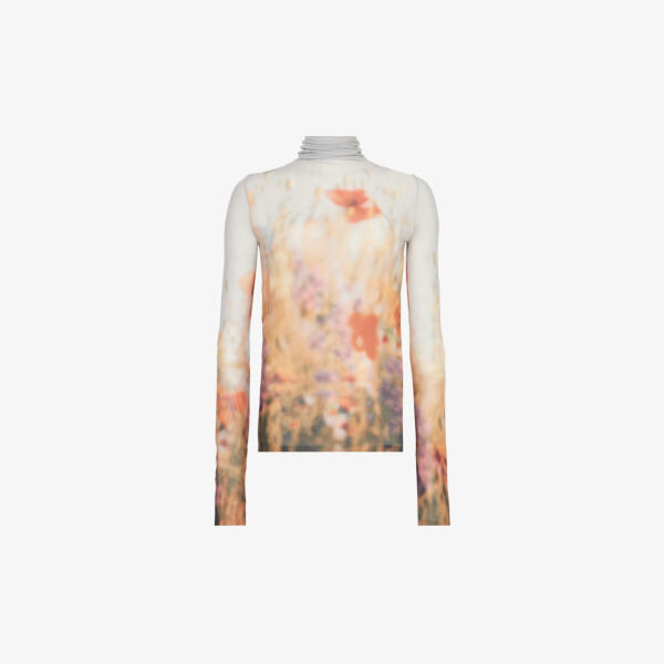

Тканый топ denise с цветочным принтом Acne Studios, серый
